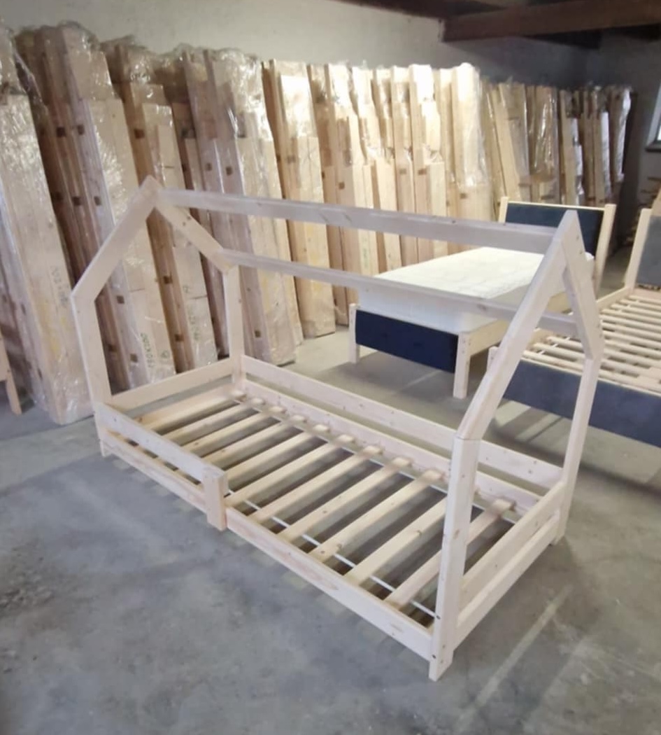 hausbett / tipi bett aus massivholz – naturholz – inkl. lattenrost hausbett / tipi bett aus massivholz – naturholz – inkl. lattenrost