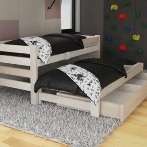 ausziehbares doppelbett aus massivholz – 90 × 200 + 90 × 190 cm